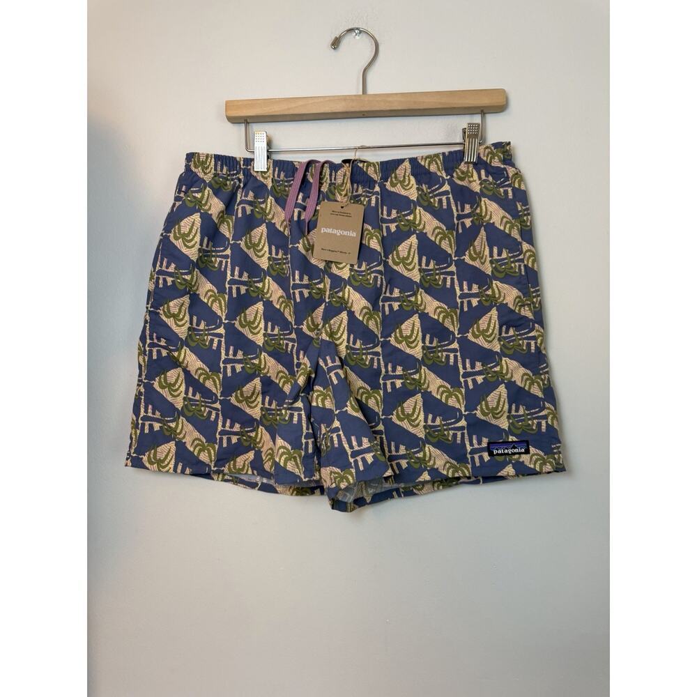 Patagonia Men's Baggies Shorts 5" Jaguar Geo Dolomite Blue Sz L NWT $75